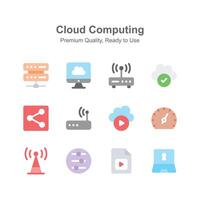 Check this amazing cloud computing icons in modern style vector