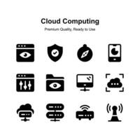 Visually perfect cloud computing icons set, ready for premium use vector