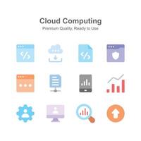 Grab this carefully crafted cloud computing icons set vector