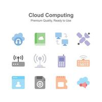 Get your hands on this premium cloud computing icons set vector