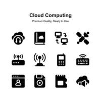 Get your hands on this premium cloud computing icons set vector