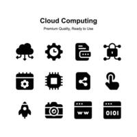 Get your hands on this creatively crafted cloud computing icons vector