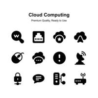 Creatively crafted cloud computing icons in modern style vector