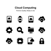 Creatively crafted icon of cloud computing, isolated on white background vector