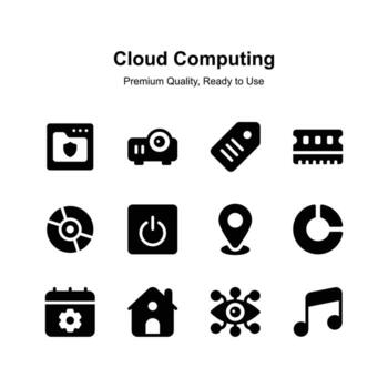 Visually perfect unique icons set of cloud computing in trendy style vector