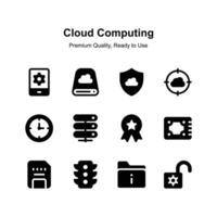 Well designed creative icons of cloud computing in modern style vector