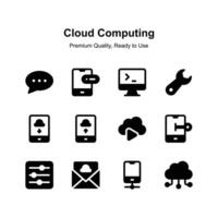 Grab this visually perfect cloud computing icons set vector
