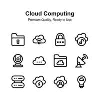 Pack of cloud computing icons, ready to use vectors