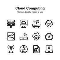 Check this amazing cloud computing icons in modern style vector
