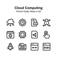 Get your hands on this creatively crafted cloud computing icons vector