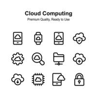 Creatively crafted icon of cloud computing, isolated on white background vector