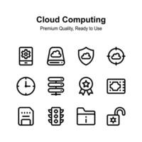 Well designed creative icons of cloud computing in modern style vector