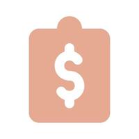 Dollar sign on clipboard depicting of financial document, ready to use icon vector