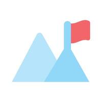 Flag on top of mountain, concept icon of mission in trendy style vector