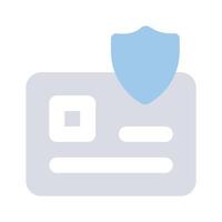 Protection shield on id card, secure id design, isolated on white background vector