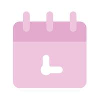Calendar with clock, concept icon of timetable in modern style vector