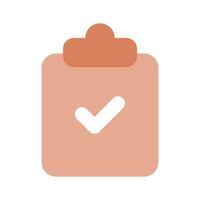 Tick mark on clipboard, icon of completed task, editable design vector