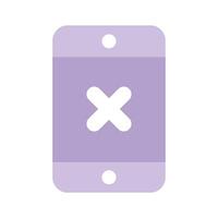 Cross sign on mobile phone, concept icon of rejection in modern style vector