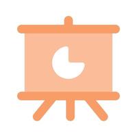Pie chart on board showing concept icon of presentation board, easy to use icon vector