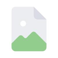 A captivating icon of photo file, mountains with sun vector