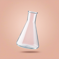 Conical flask on color background editable psd