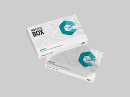 Realistic square wide flat box for any product mockup and packaging design template ready to use psd