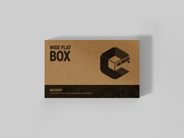 3D Wide kraft box mock up cangeable color and background - Blank rectangle box template design with copy space - Mockup for branding psd