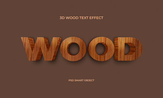 Wood 3D Text Effect psd
