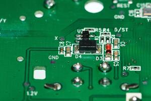 a close up of a circuit board with many different components photo