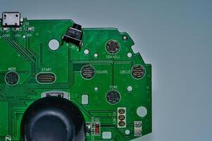 a close up of a circuit board with many different components photo