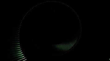 Dark twisting spiral. Design. 3D spiral with light highlights and shadows on black background. Moving spiral with highlights and strokes video