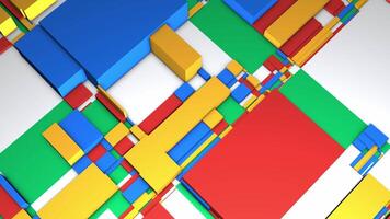Abstract colorful 3D rectangles background. Motion. Randomly placed figures of different colors and size. video