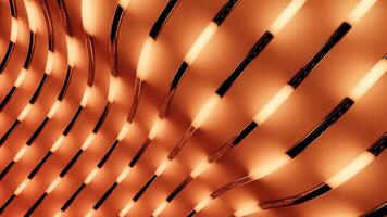 Moving luminous stripes in tubes. Design. Background of curved tubes on surface with luminous strokes. Moving luminous strokes move in tubes video