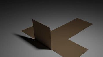 Transformation of cardboard box. Design. 3D cardboard box is folded and changed on isolated background. 3D cardboard box shape changes video