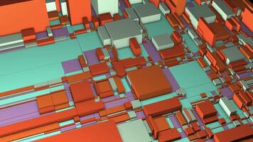 Expanding reality of rectangles, seamless loop. Motion. Extraordinary 3d moving surface with rectangular shapes. video