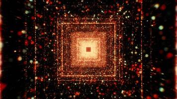 Abstract cosmic pattern with endless flying rectangles. Motion. Golden calming blurred particles in outer space. video