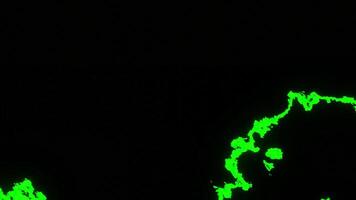 Black background.Design.Dark background with abstraction where green bright spots create patterns and drawings. video