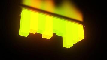 Glowing 3d equalizer with musical effect. Design. Square 3d lines move and oscillate in musical style. Surround music equalizer with reflection on black background video