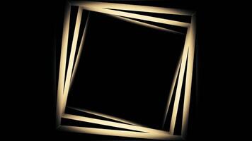 Golden squared tunnel with hypnotic lines creating endless motion effect. Design. Beige spinning and flying silhouettes. video
