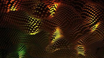 abstrato loopable animação com lentamente fluindo ondas do partículas. Projeto. ficção científica e nanotecnologia conceito, pontilhado comovente textura, desatado laço. video