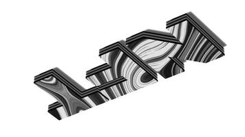 3D NFT on white background. Motion. NFT lettering with linear pattern on white background. Animation with 3d NFT lettering and moving pattern video