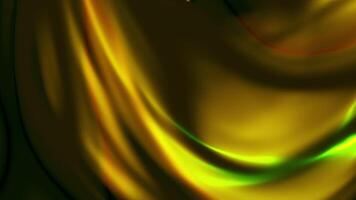 Futuristic iridescent holographic moving fabric waves in motion. Design. Light flares shining through thin silk texture. video