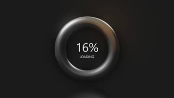 Color ring with percentages of file downloads. Motion. Bright 3d loading ring with inscription and percentages. Boot process is displayed in ring and percentages video