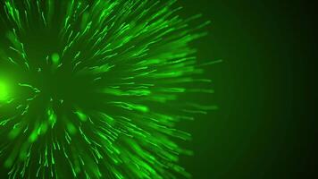 Explosion of glowing lines on colored background. Motion. Explosion of small particles on isolated background. Explosion of particle or star with flash of wavy lines video