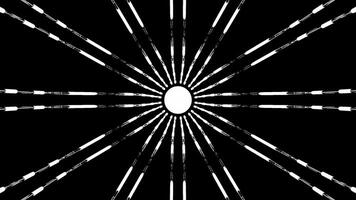 Dark background.Design.Bright lines in the animation create different patterns and move with white rays . video