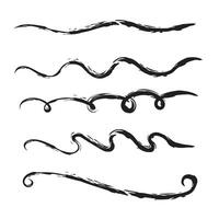 Set of textured hand drawn lines. vector