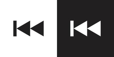 Backward icon sign for UI website and app vector