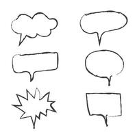 hand drawn speech bubbles . Thinking and speaking clouds. Retro bubbles shapes vector