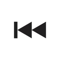 Backward icon sign for UI website and app vector