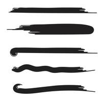Set of textured hand drawn lines. vector